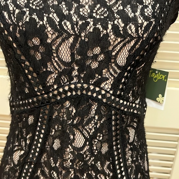 Taylor Black Lace Dress, Size 8 - Picture 5 of 17